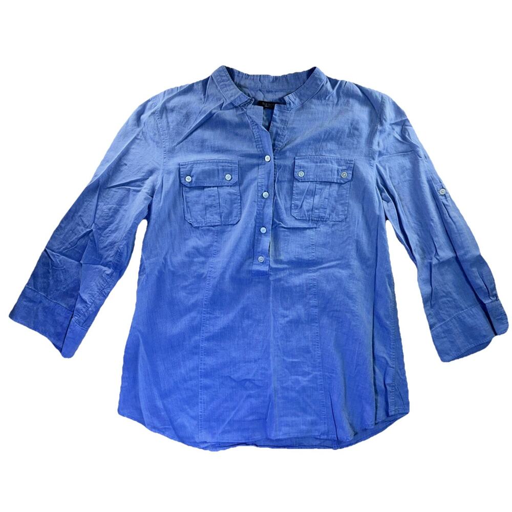 Talbots Woman's Blue 3/4 Length Sleeve Blouse - No Size Tag*